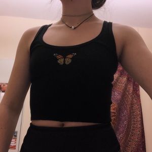 Brandy Melville Butterfly Tank OS